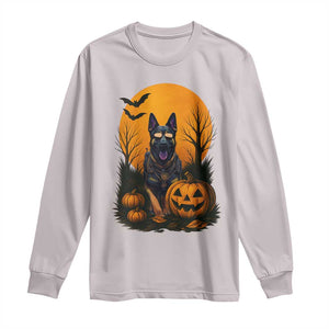 Cool German Shepherd Police Dog Celebrate Halloween Long Sleeve Shirt TS12 Ice Gray Print Your Wear