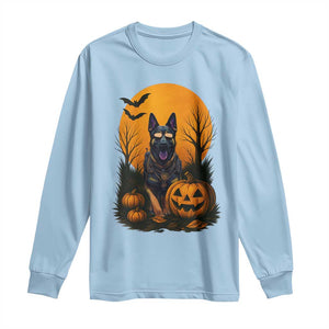 Cool German Shepherd Police Dog Celebrate Halloween Long Sleeve Shirt TS12 Light Blue Print Your Wear