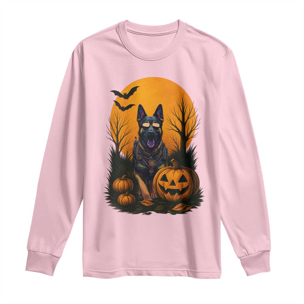 Cool German Shepherd Police Dog Celebrate Halloween Long Sleeve Shirt TS12 Light Pink Print Your Wear