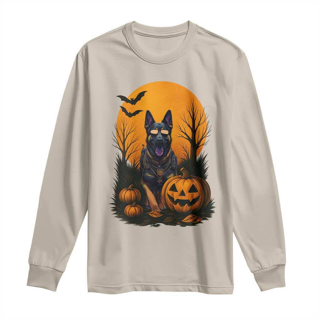 Cool German Shepherd Police Dog Celebrate Halloween Long Sleeve Shirt TS12 Sand Print Your Wear