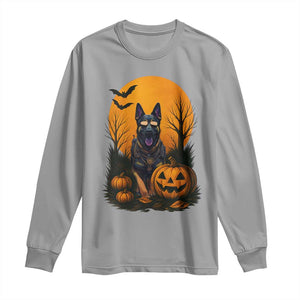 Cool German Shepherd Police Dog Celebrate Halloween Long Sleeve Shirt TS12 Sport Gray Print Your Wear