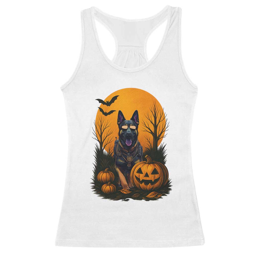 Cool German Shepherd Police Dog Celebrate Halloween Racerback Tank Top TS12 White Print Your Wear