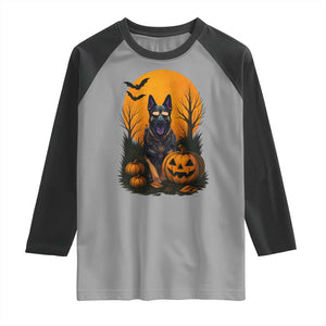 Cool German Shepherd Police Dog Celebrate Halloween Raglan Shirt TS12 Sport Gray Black Print Your Wear