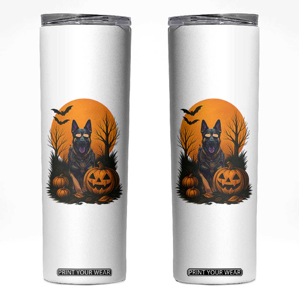 Cool German Shepherd Police Dog Celebrate Halloween Skinny Tumbler TS12 White Print Your Wear