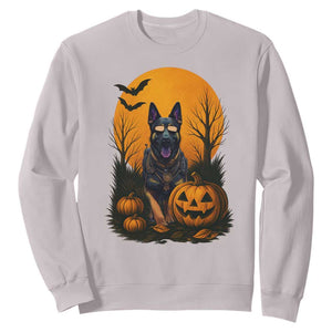 Cool German Shepherd Police Dog Celebrate Halloween Sweatshirt TS12 Ice Gray Print Your Wear