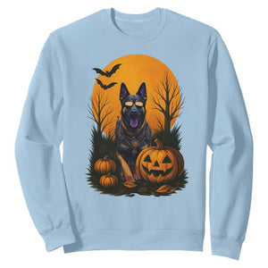 Cool German Shepherd Police Dog Celebrate Halloween Sweatshirt TS12 Light Blue Print Your Wear