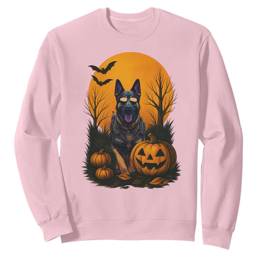 Cool German Shepherd Police Dog Celebrate Halloween Sweatshirt TS12 Light Pink Print Your Wear