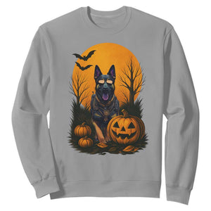Cool German Shepherd Police Dog Celebrate Halloween Sweatshirt TS12 Sport Gray Print Your Wear