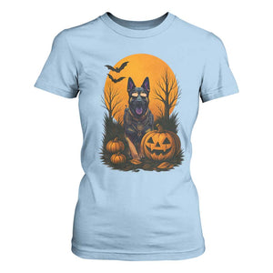 Cool German Shepherd Police Dog Celebrate Halloween T Shirt For Women TS12 Light Blue Print Your Wear