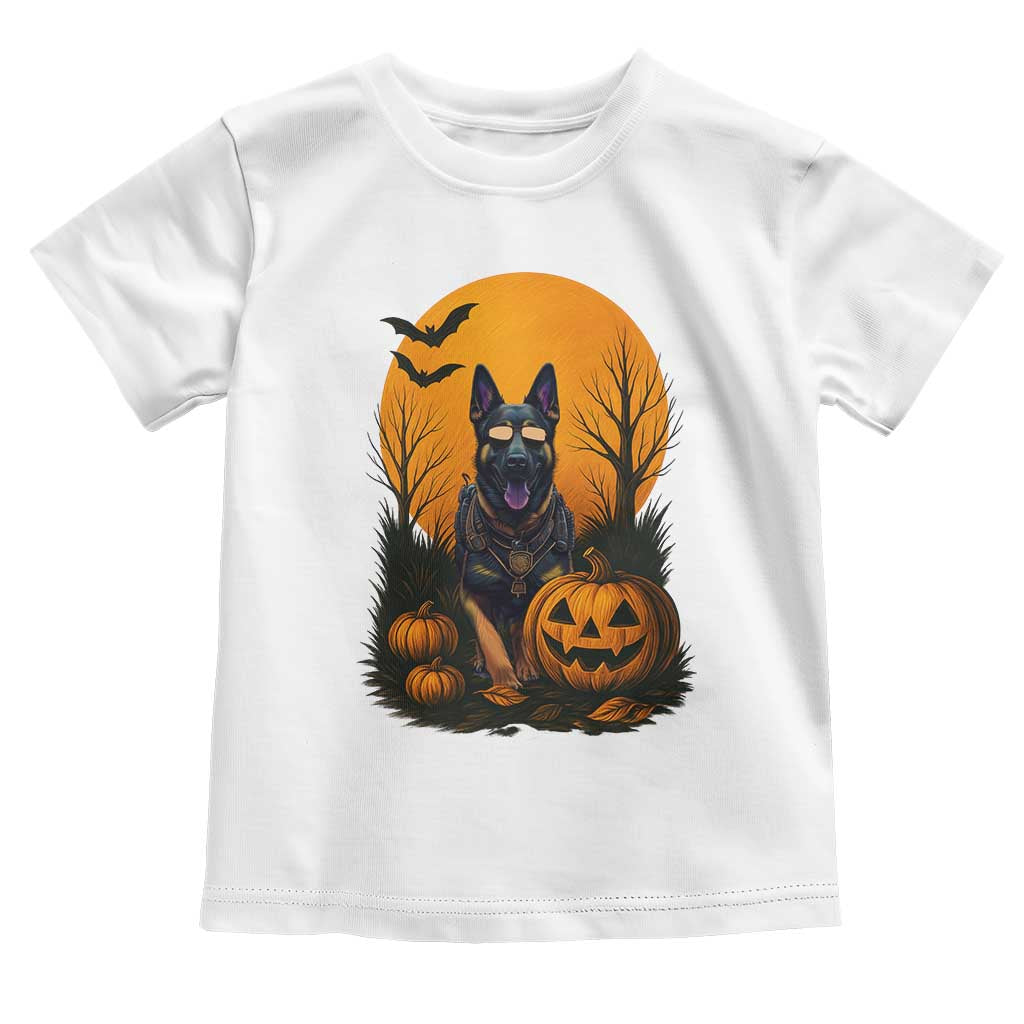 Cool German Shepherd Police Dog Celebrate Halloween Toddler T Shirt TS12 White Print Your Wear