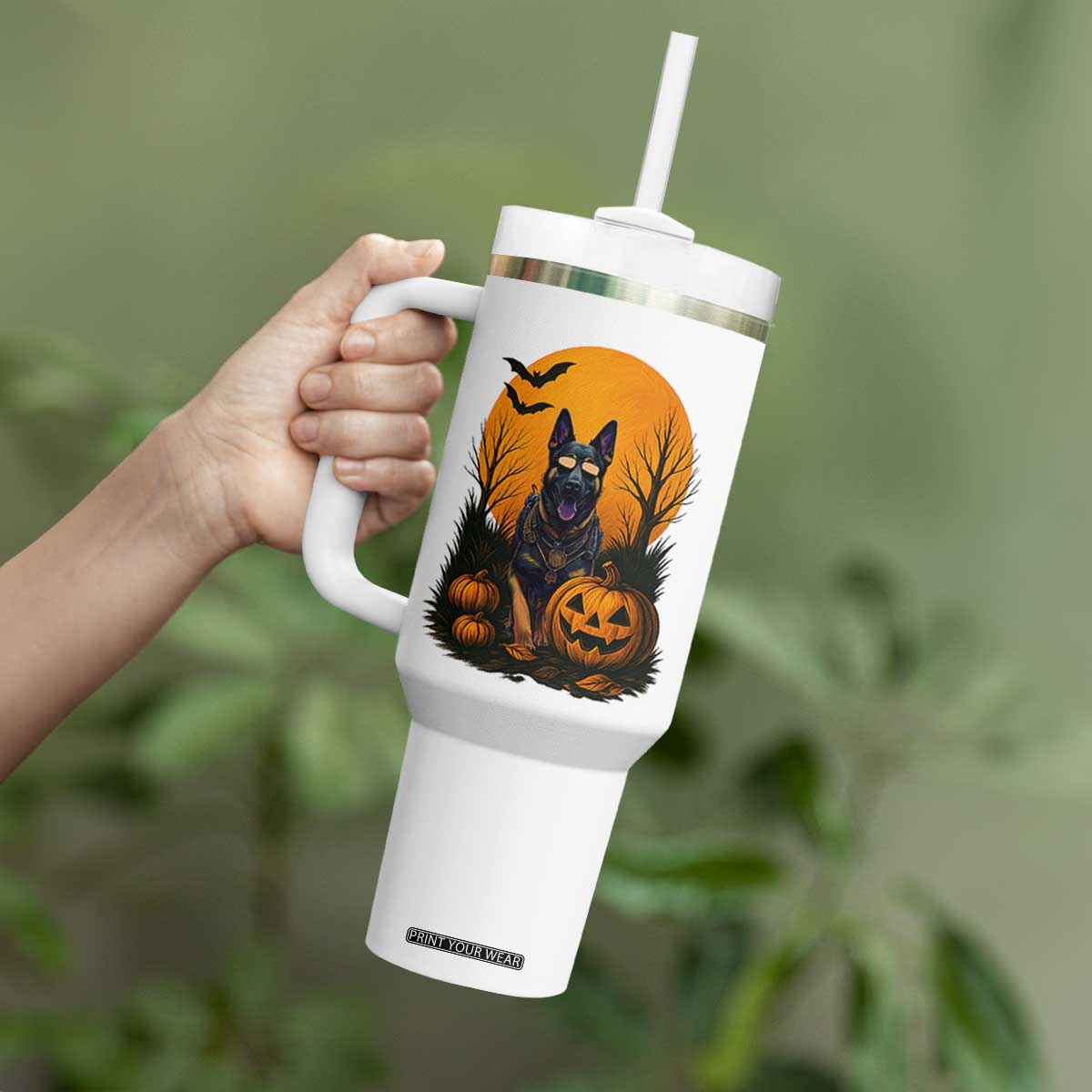 Cool German Shepherd Police Dog Celebrate Halloween Tumbler With Handle TS12 Print Your Wear