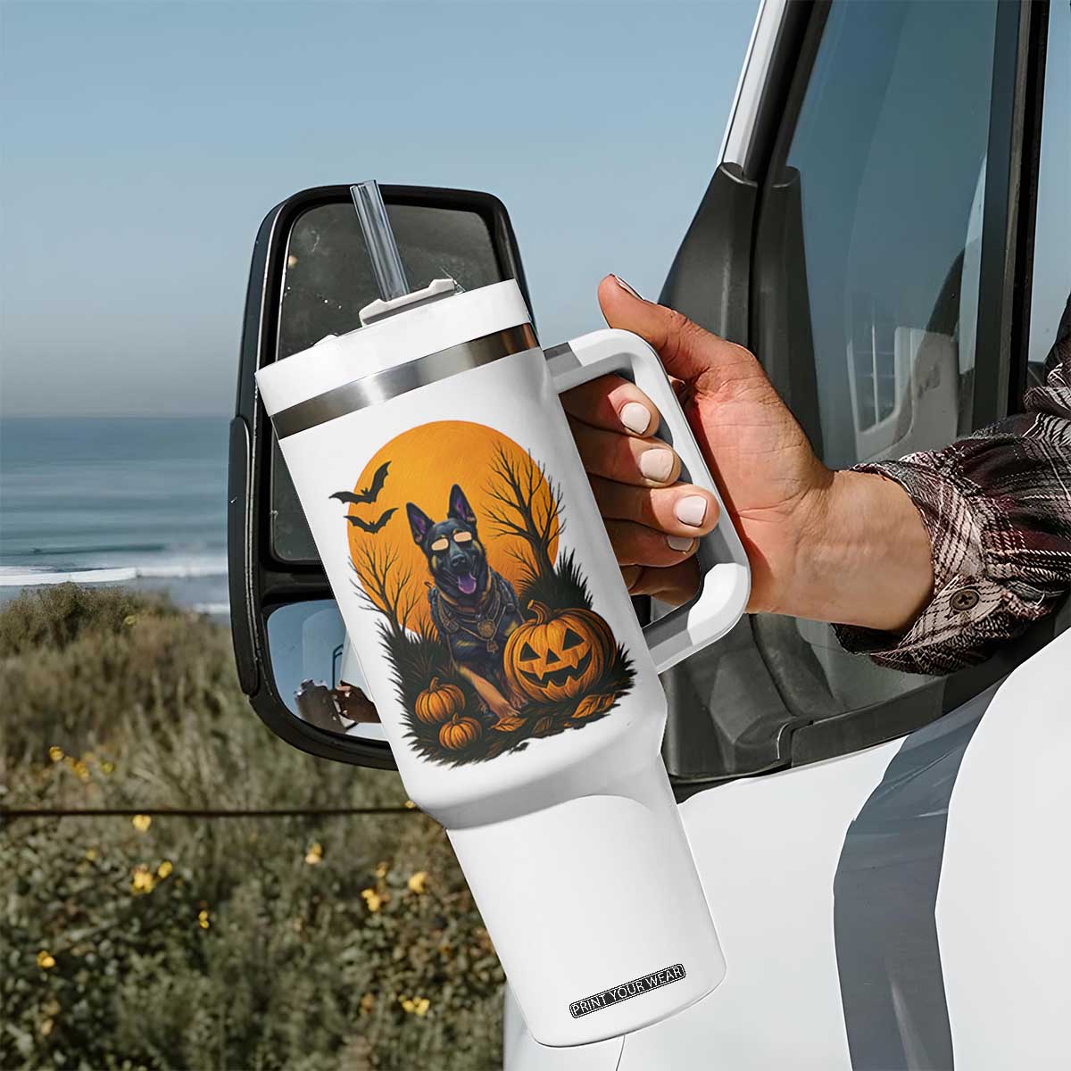 Cool German Shepherd Police Dog Celebrate Halloween Tumbler With Handle TS12 Print Your Wear