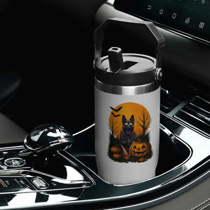Cool German Shepherd Police Dog Celebrate Halloween Flip Straw Tumbler TS12 Print Your Wear