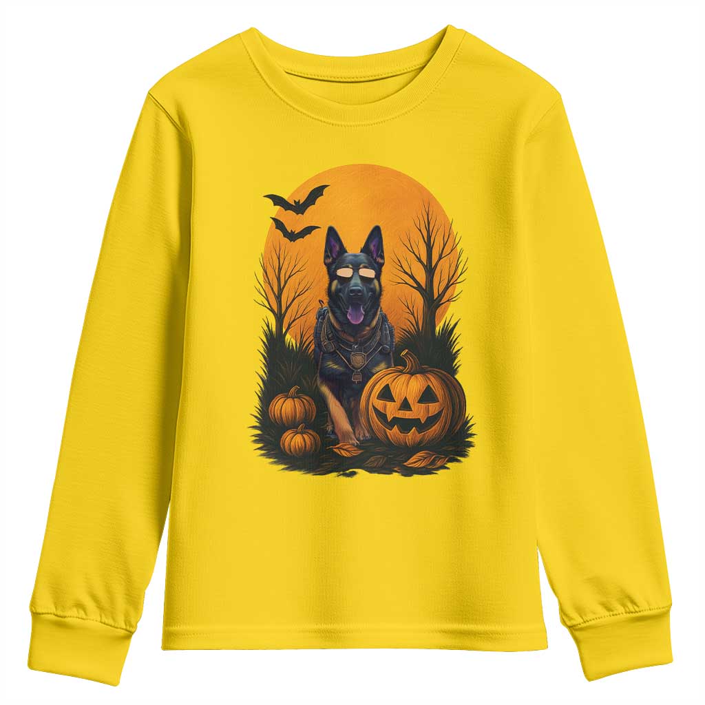 Cool German Shepherd Police Dog Celebrate Halloween Youth Sweatshirt TS12 Daisy Print Your Wear