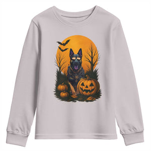 Cool German Shepherd Police Dog Celebrate Halloween Youth Sweatshirt TS12 Ice Gray Print Your Wear