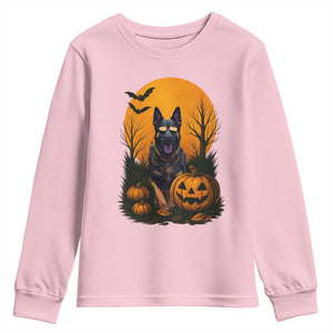 Cool German Shepherd Police Dog Celebrate Halloween Youth Sweatshirt TS12 Light Pink Print Your Wear