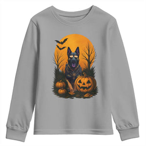 Cool German Shepherd Police Dog Celebrate Halloween Youth Sweatshirt TS12 Sport Gray Print Your Wear