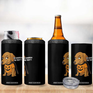 Halloween Dachshund Dog 4 in 1 Can Cooler Tumbler Did Somebody Say Treat Meme TS12 Print Your Wear