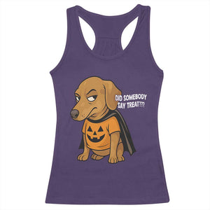 Halloween Dachshund Dog Racerback Tank Top Did Somebody Say Treat Meme TS12 Purple Print Your Wear