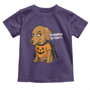 Halloween Dachshund Dog Toddler T Shirt Did Somebody Say Treat Meme TS12 Purple Print Your Wear