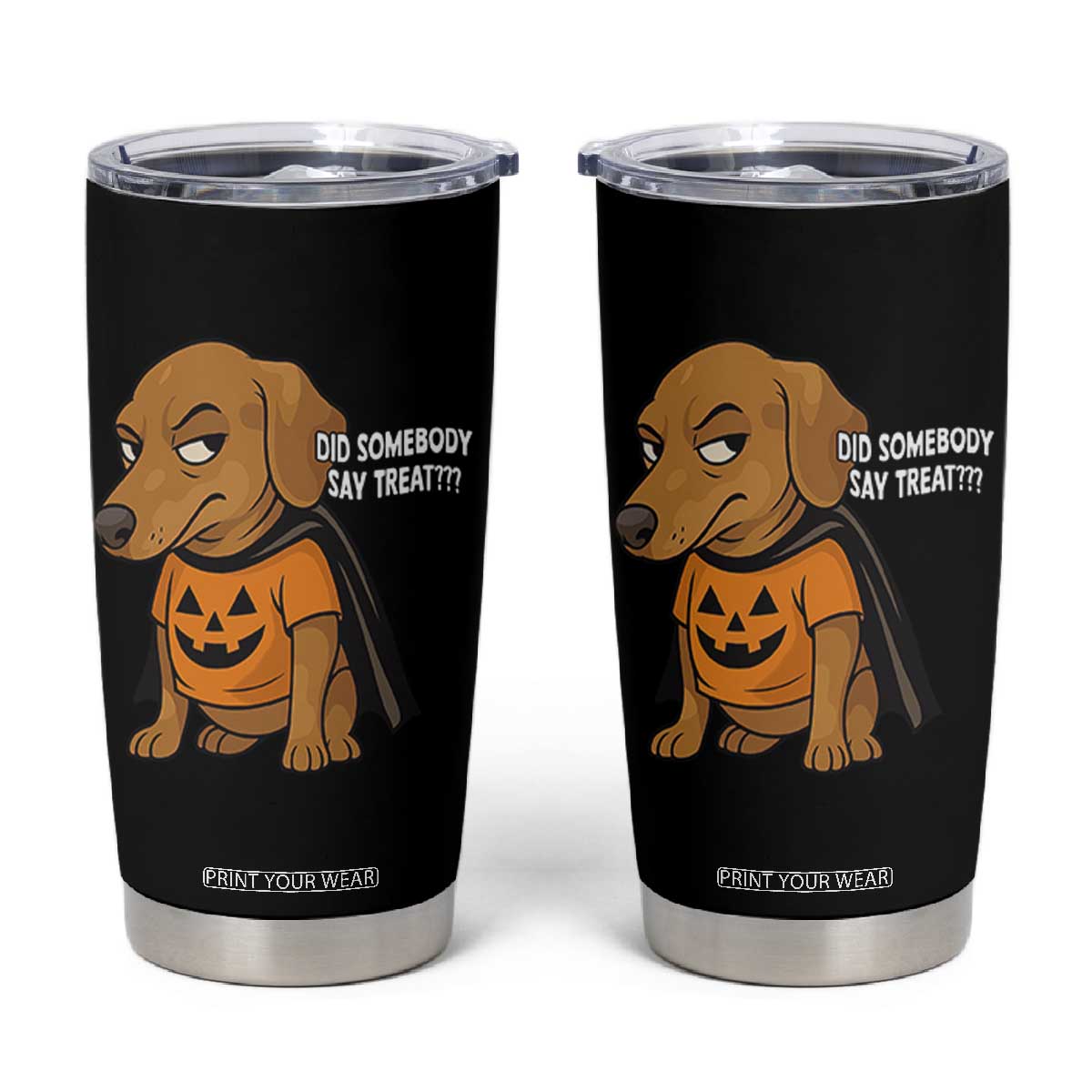Halloween Dachshund Dog Tumbler Cup Did Somebody Say Treat Meme TS12 Black Print Your Wear