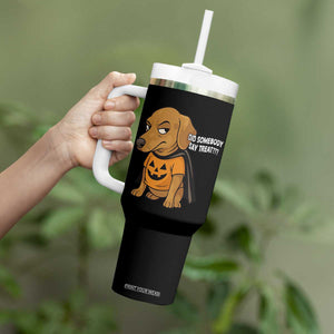 Halloween Dachshund Dog Tumbler With Handle Did Somebody Say Treat Meme TS12 Print Your Wear
