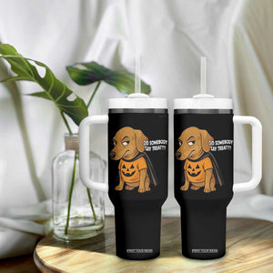 Halloween Dachshund Dog Tumbler With Handle Did Somebody Say Treat Meme TS12 Print Your Wear
