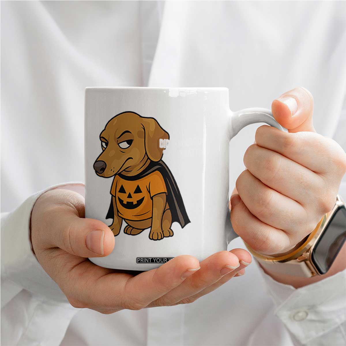 Halloween Dachshund Dog Coffee Mug Did Somebody Say Treat Meme TS12 Print Your Wear