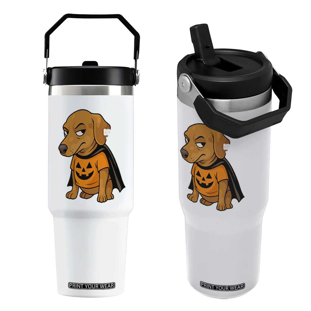 Halloween Dachshund Dog Flip Straw Tumbler Did Somebody Say Treat Meme TS12 One Size: 30 oz White Print Your Wear