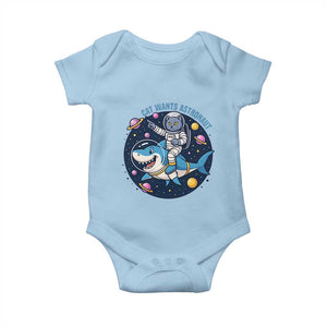 Funny Space Cat Wants Astronaut Baby Onesie Sharks Sci fi Fan Universe TS12 Light Blue Print Your Wear