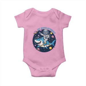 Funny Space Cat Wants Astronaut Baby Onesie Sharks Sci fi Fan Universe TS12 Light Pink Print Your Wear