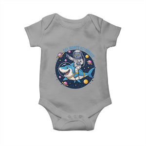 Funny Space Cat Wants Astronaut Baby Onesie Sharks Sci fi Fan Universe TS12 Sport Gray Print Your Wear