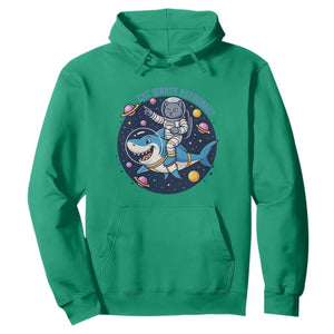 Funny Space Cat Wants Astronaut Hoodie Sharks Sci fi Fan Universe TS12 Irish Green Print Your Wear