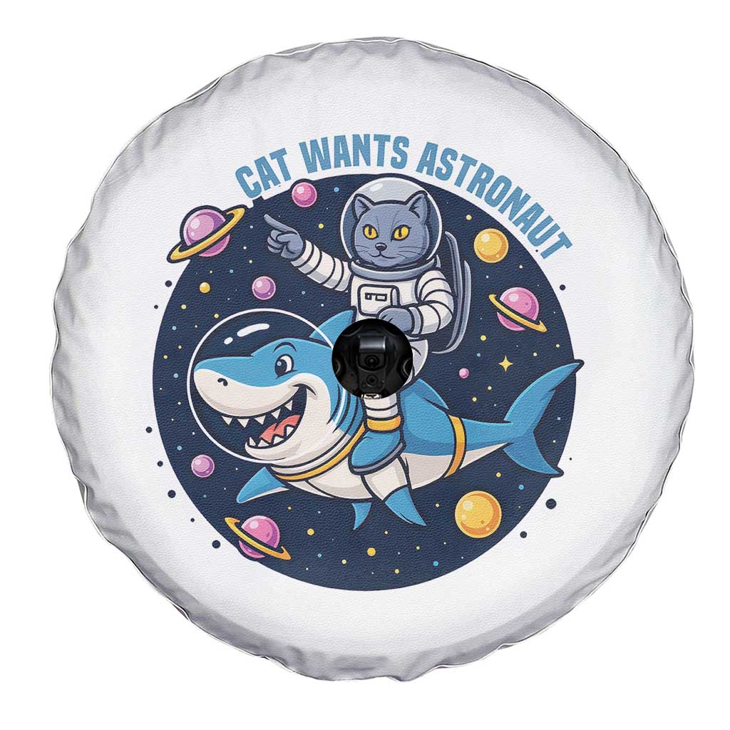 Funny Space Cat Wants Astronaut Spare Tire Cover Sharks Sci fi Fan Universe TS12 Print Your Wear