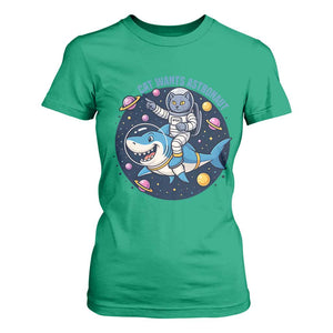 Funny Space Cat Wants Astronaut T Shirt For Women Sharks Sci fi Fan Universe TS12 Irish Green Print Your Wear