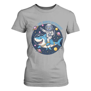 Funny Space Cat Wants Astronaut T Shirt For Women Sharks Sci fi Fan Universe TS12 Sport Gray Print Your Wear