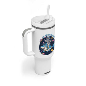 Funny Space Cat Wants Astronaut Tumbler With Handle Sharks Sci fi Fan Universe TS12 Print Your Wear