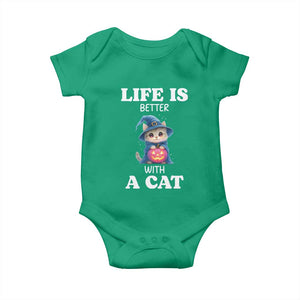 Halloween Kitty Baby Onesie Cute Life Is Better With A Cat TS12 Irish Green Print Your Wear