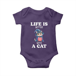 Halloween Kitty Baby Onesie Cute Life Is Better With A Cat TS12 Purple Print Your Wear