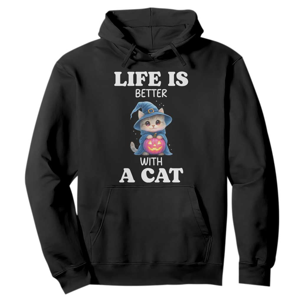 Halloween Kitty Hoodie Cute Life Is Better With A Cat TS12 Black Print Your Wear