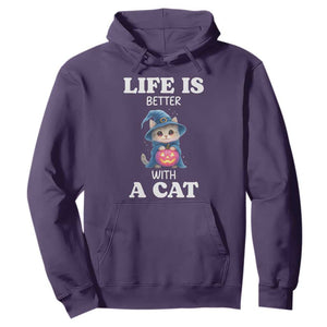 Halloween Kitty Hoodie Cute Life Is Better With A Cat TS12 Purple Print Your Wear