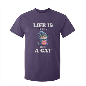 Halloween Kitty T Shirt For Kid Cute Life Is Better With A Cat TS12 Purple Print Your Wear