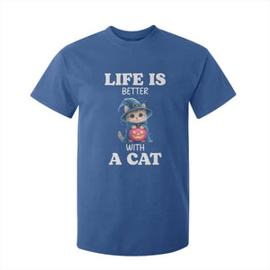Halloween Kitty T Shirt For Kid Cute Life Is Better With A Cat TS12 Royal Blue Print Your Wear