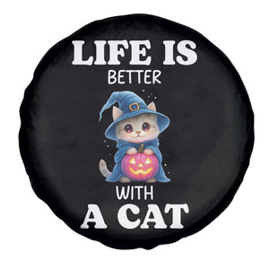 Halloween Kitty Spare Tire Cover Cute Life Is Better With A Cat TS12 Print Your Wear