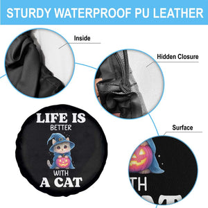 Halloween Kitty Spare Tire Cover Cute Life Is Better With A Cat TS12 Print Your Wear