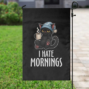 Funny I Hate Mornings Garden Flag Cute Lazy Cat Drink Coffee TS12 Print Your Wear