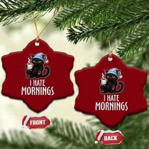 Funny I Hate Mornings Ceramic Ornament Cute Lazy Cat Drink Coffee TS12 Print Your Wear