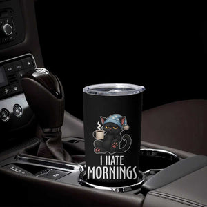Funny I Hate Mornings Tumbler Cup Cute Lazy Cat Drink Coffee TS12 Print Your Wear
