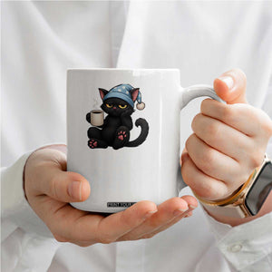 Funny I Hate Mornings Coffee Mug Cute Lazy Cat Drink Coffee TS12 Print Your Wear