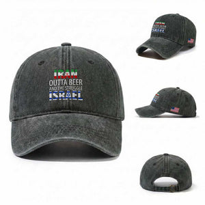 Funny Political Satire Washed Cotton Baseball Cap Iran Outta Beer And The Struggle Israel